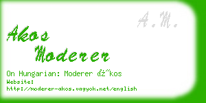 akos moderer business card